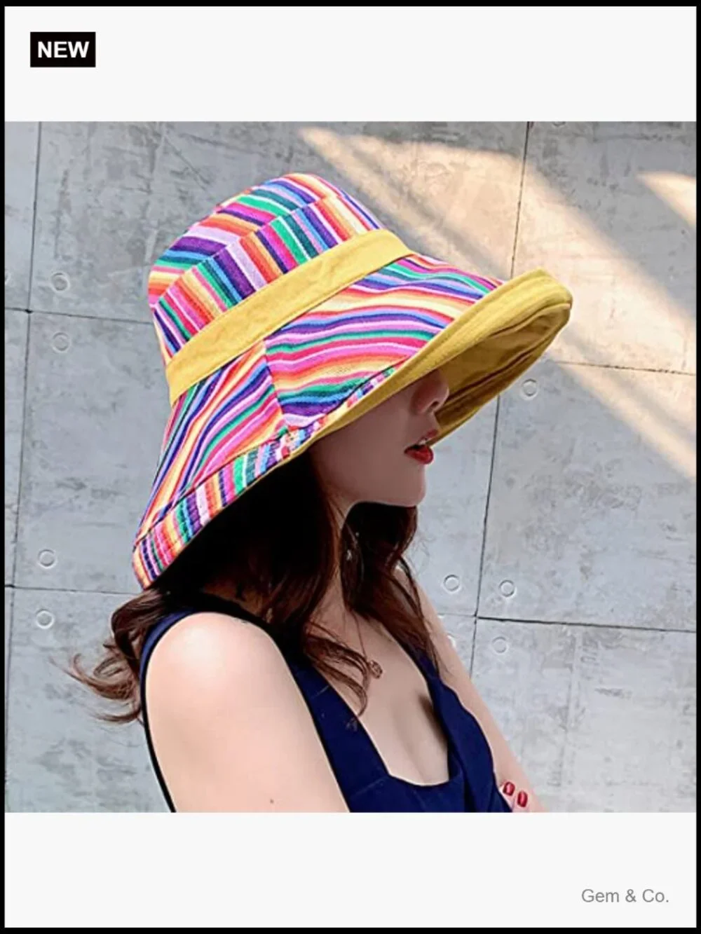 Wide Brim Sun Hat UPF 50+ Wired Edge Adjustable Chin Strap Packable